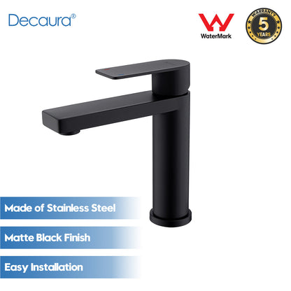 Decaura Bathroom Basin Sink Vanity Mixer Tap Black Chrome Brushed Gold