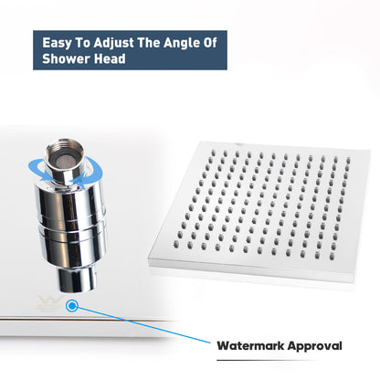 Decaura 8" Rain Shower Head Gooseneck Shower Arm Set Shower Mixer Tap Square