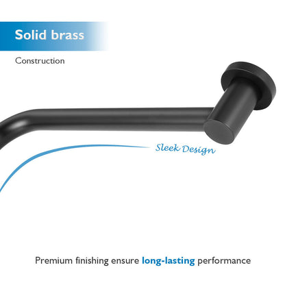 Decaura 10" Rain Shower Head and Brass Gooseneck Shower Arm Set Round Black