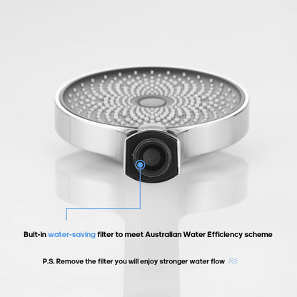 Decaura luxury Hand Held Shower Head 130mm Black/Chrome Bathroom 3 Mode Spray