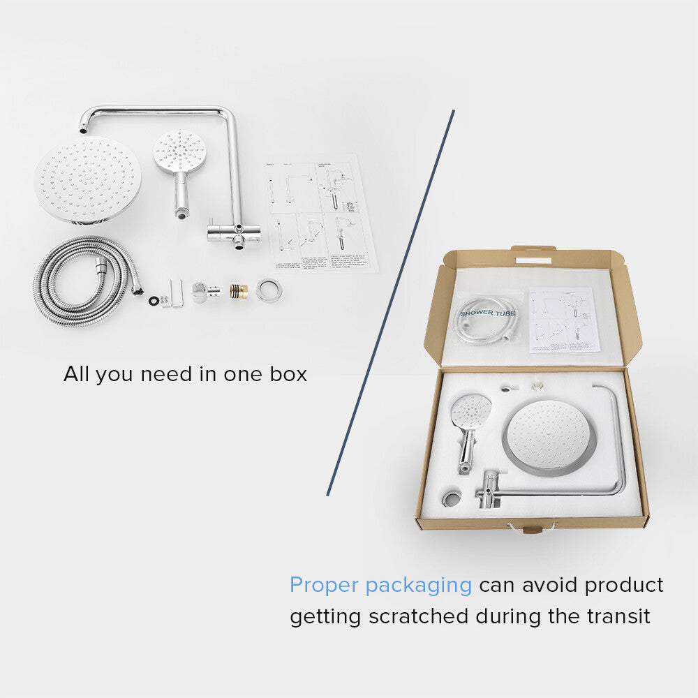 Decaura Shower Head Set 2 in 1 System Gooseneck Arm Wall Tapware Mixer Taps