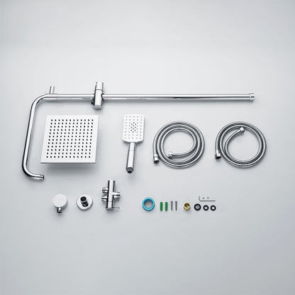 Decaura Square Shower Head Set  Black/Chrome Separate Water Inlet Wall Tapware