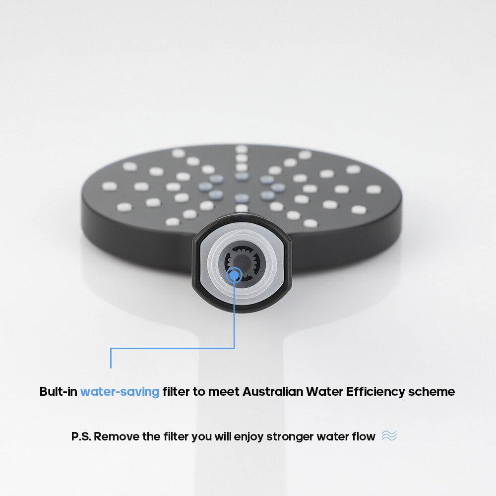 Decaura 3-Mode Hand Held Shower Head on sliding Rail Bar Matte Black Bathroom