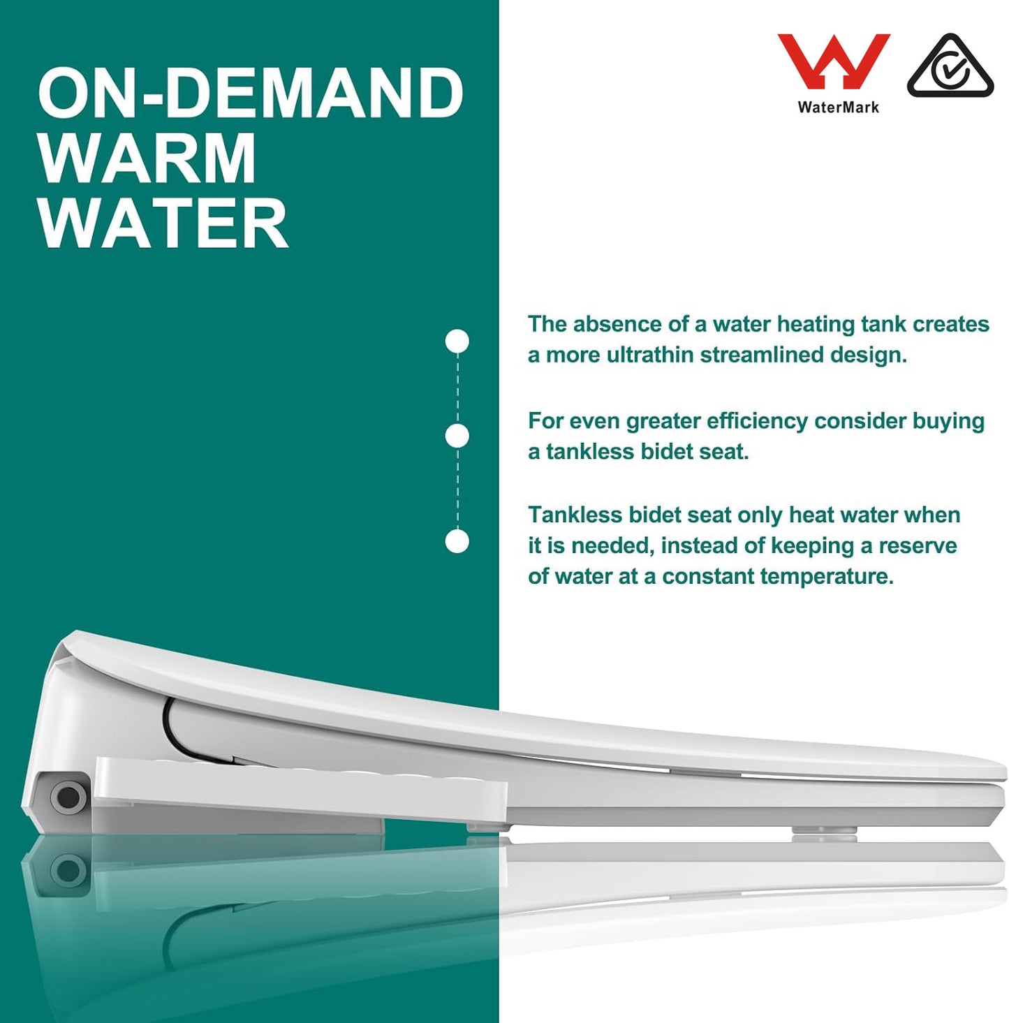 AQUATIZ D-Shape Smart Heated Bidet Toilet Seat AQ1101