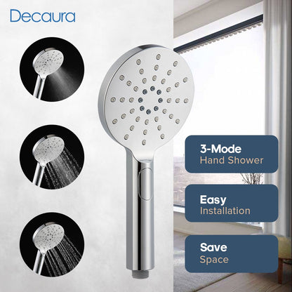Decaura Hand Held Shower Head 3/4/5-Mode Spray Bathroom Round/Square Bathroom