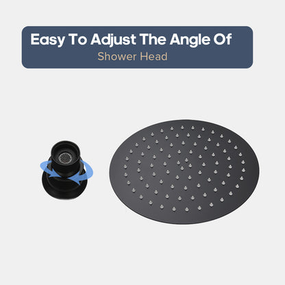 12 inch Rain Shower Head Ultra-thin 304 Stainless Steel Bathroom 2mm thick