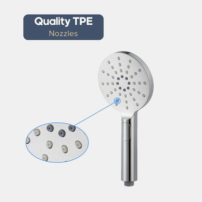 WELS Hand Held Shower Head Set Chrome 3-Mode Spray Wall Elbow 1.5m Flexible Hose