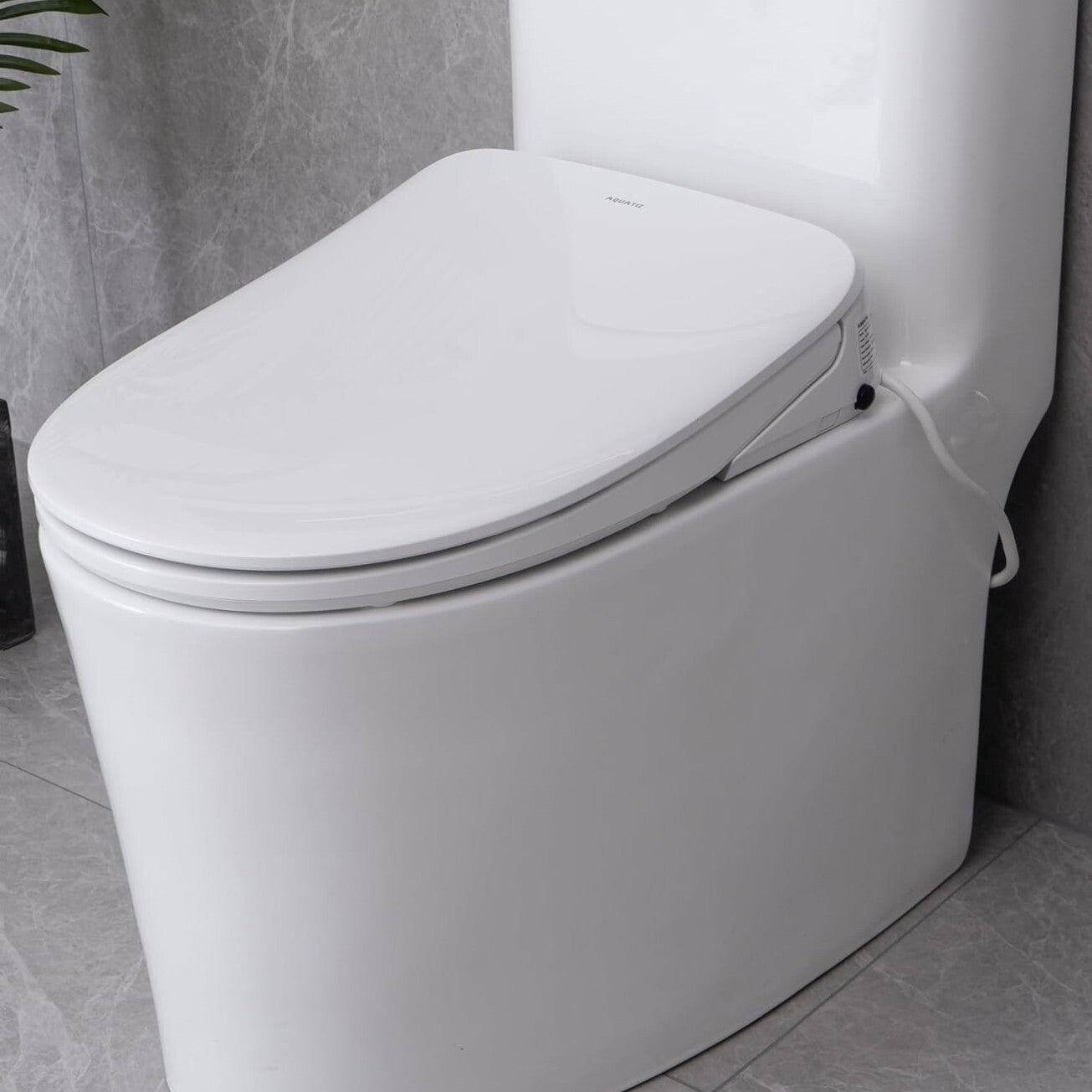 AQUATIZ D-Shape Smart Heated Bidet Toilet Seat AQ1101