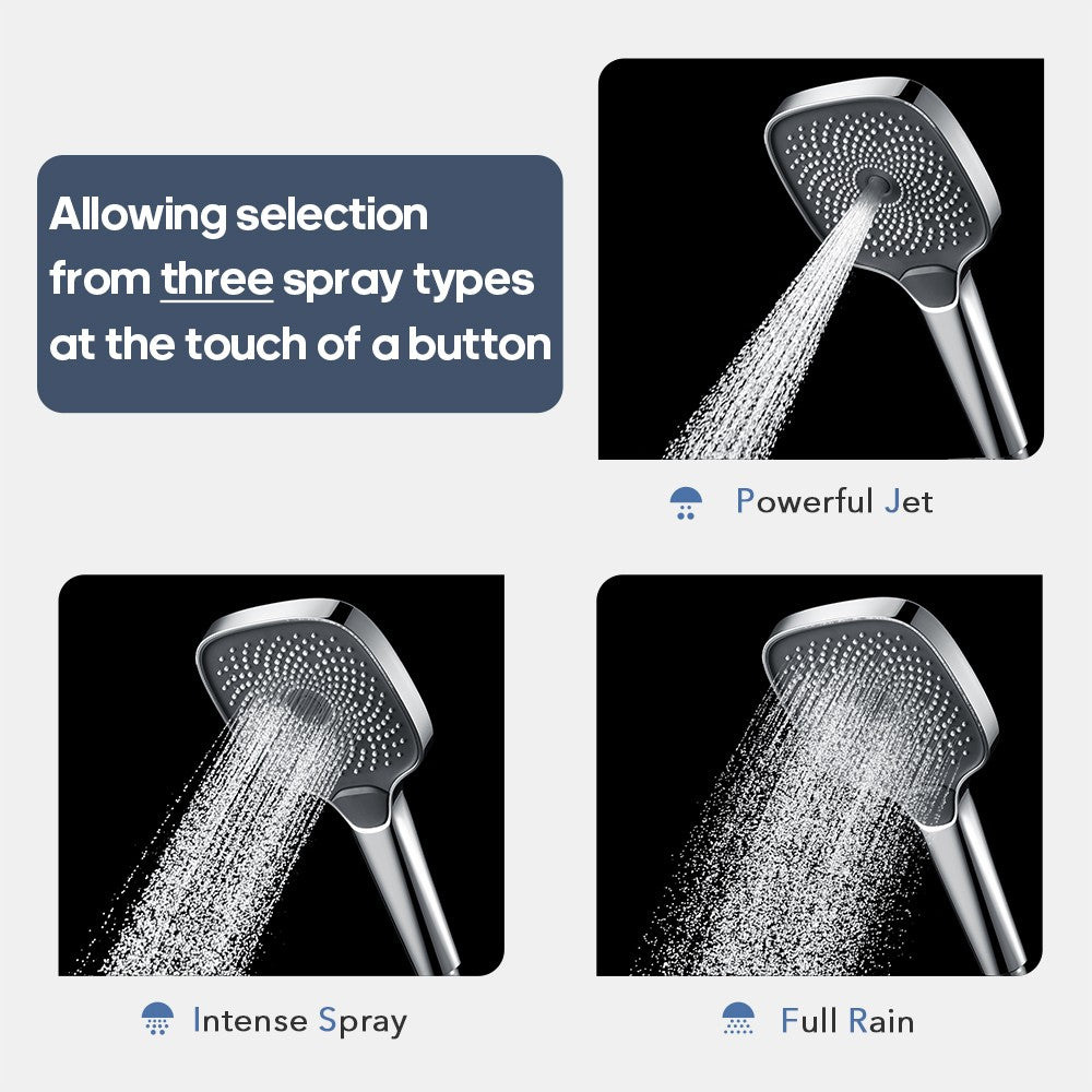 Decaura Hand Held Shower Head 3/4/5-Mode Spray Bathroom Round/Square Bathroom