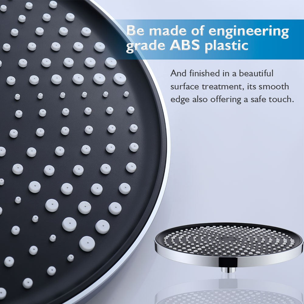 Decaura 10" Rain Shower Head Set Gooseneck Arm Wall Tapware Shower Taps Round