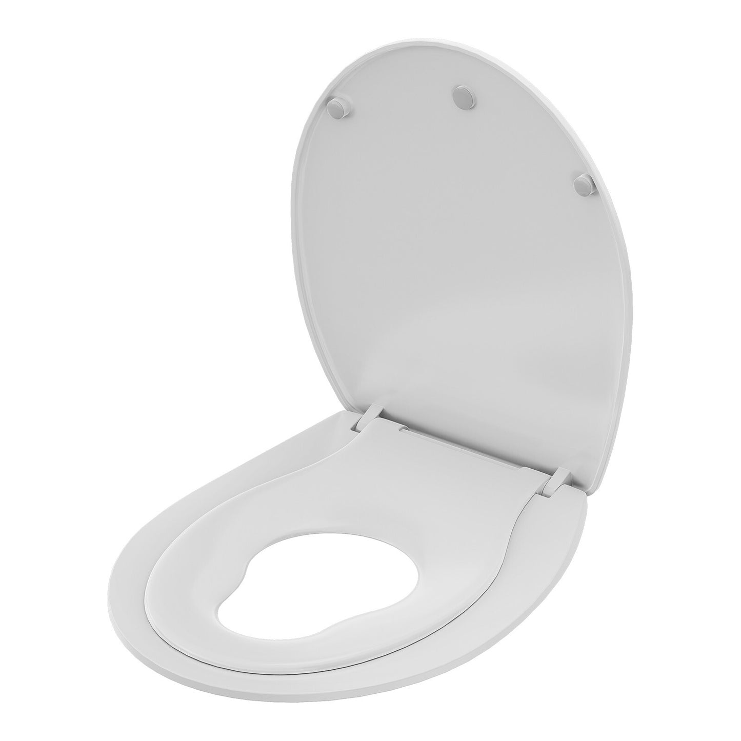 AQUATIZ Round Toilet Seat with Built-in Potty Training Seat, 2-in-1 Family Toile