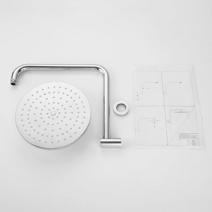 Decaura Rain Shower Head with Gooseneck Shower Arm Round Chrome Shower Mixer Tap