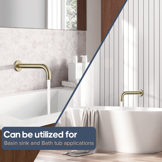 Decaura Bath Spout Brushed Gold Laundry Wall Spouts Brass Round Bathroom Basin