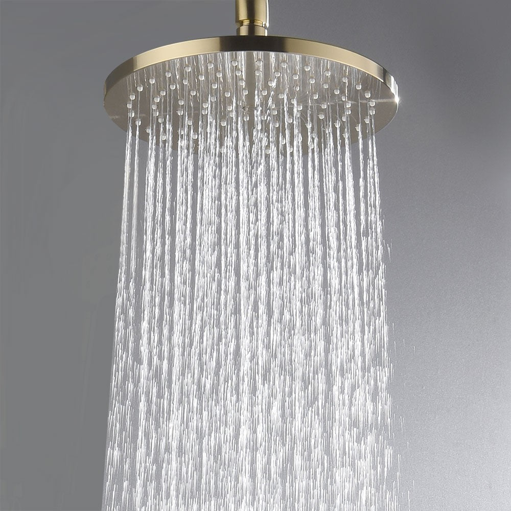 Decaura 9" Rain Shower Head Brushed Gold Overhead Bathroom