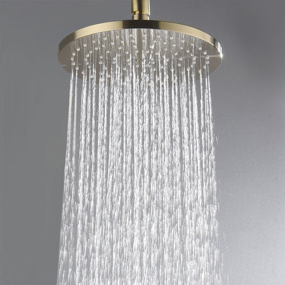 Decaura 9" Rain Shower Head Brushed Gold Overhead Bathroom