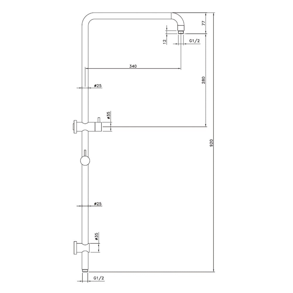 Decaura 8" Rain Shower Head Set Brushed Gold 2 in 1 System Gooseneck Arm