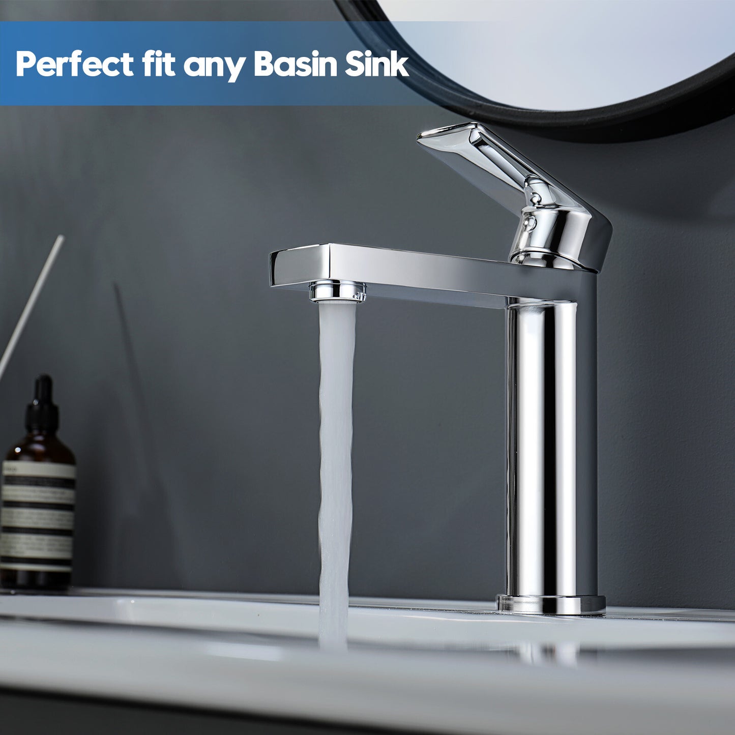 Decaura Bathroom Basin Sink Vanity Mixer Tap Black Chrome Brushed Gold