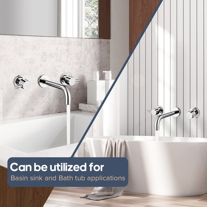 Decaura Bath Spout Wall Water Spout Basin Shower Mixer Taps Tapware Set Bathroom