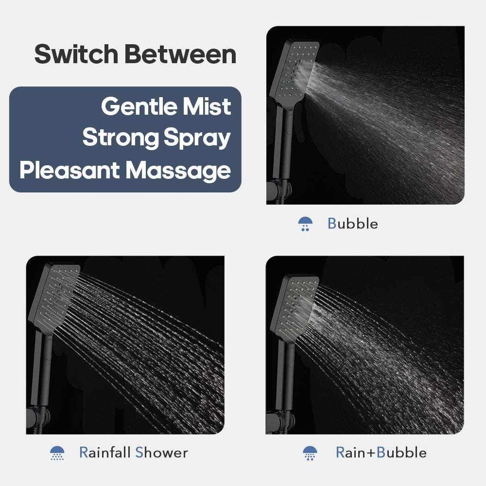 Decaura Hand Held Shower Head 3/4/5-Mode Spray Bathroom Round/Square Bathroom