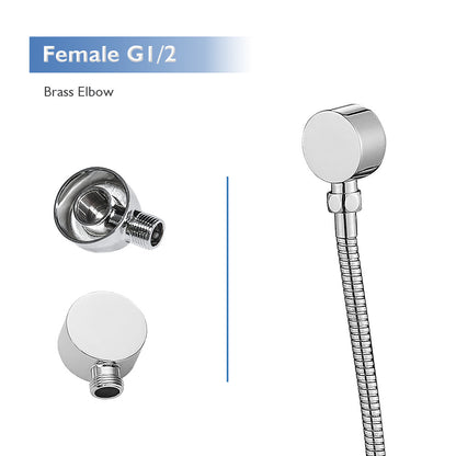 Decaura Dual Shower Head Set 8" Rain Shower Square free Water Inlet Chrome