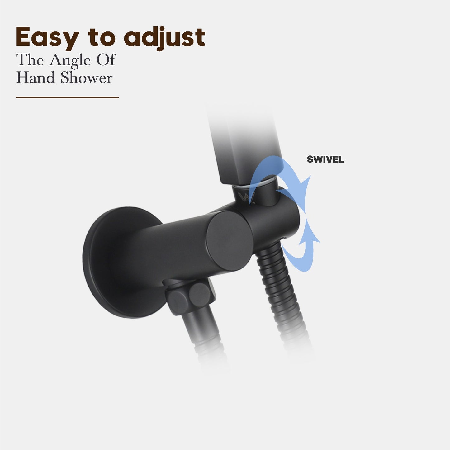 Decaura Hand Held Shower Head Set Black 3-Mode+Elbow+1.5m Hose+Shower Holder