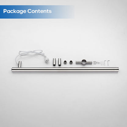 Decaura Wall Mounted Heated Towel Rail Vertical Brushed 304 Stainless Steel