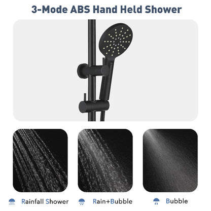 Decaura Shower Head Set Gooseneck Arm Brushed Gold/Black/Chrome Wall Tapware