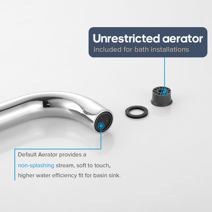 Decaura Basin Tap Set Wall Mount 21cm Spout Chrome Stainless Steel Bathroom