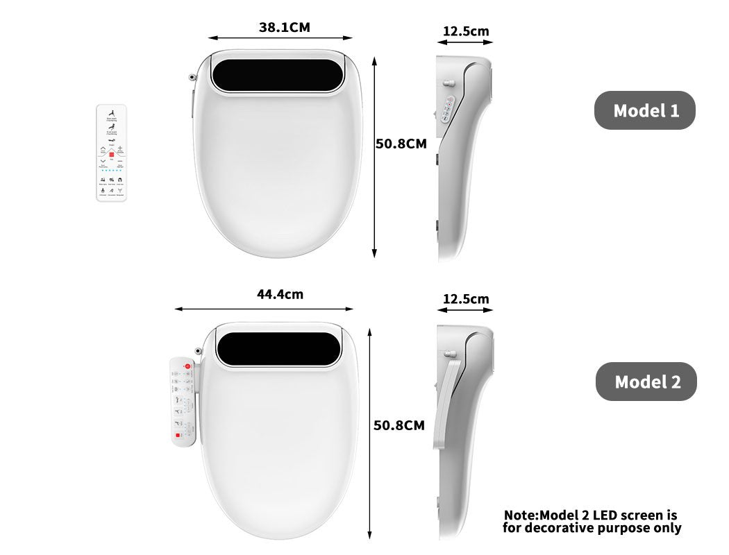 Duxta Smart Bidet Toilet Seat Cover LED Night Light Remote Control Antibacterial