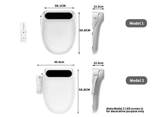 Duxta Smart Bidet Toilet Seat Cover LED Night Light Remote Control Antibacterial