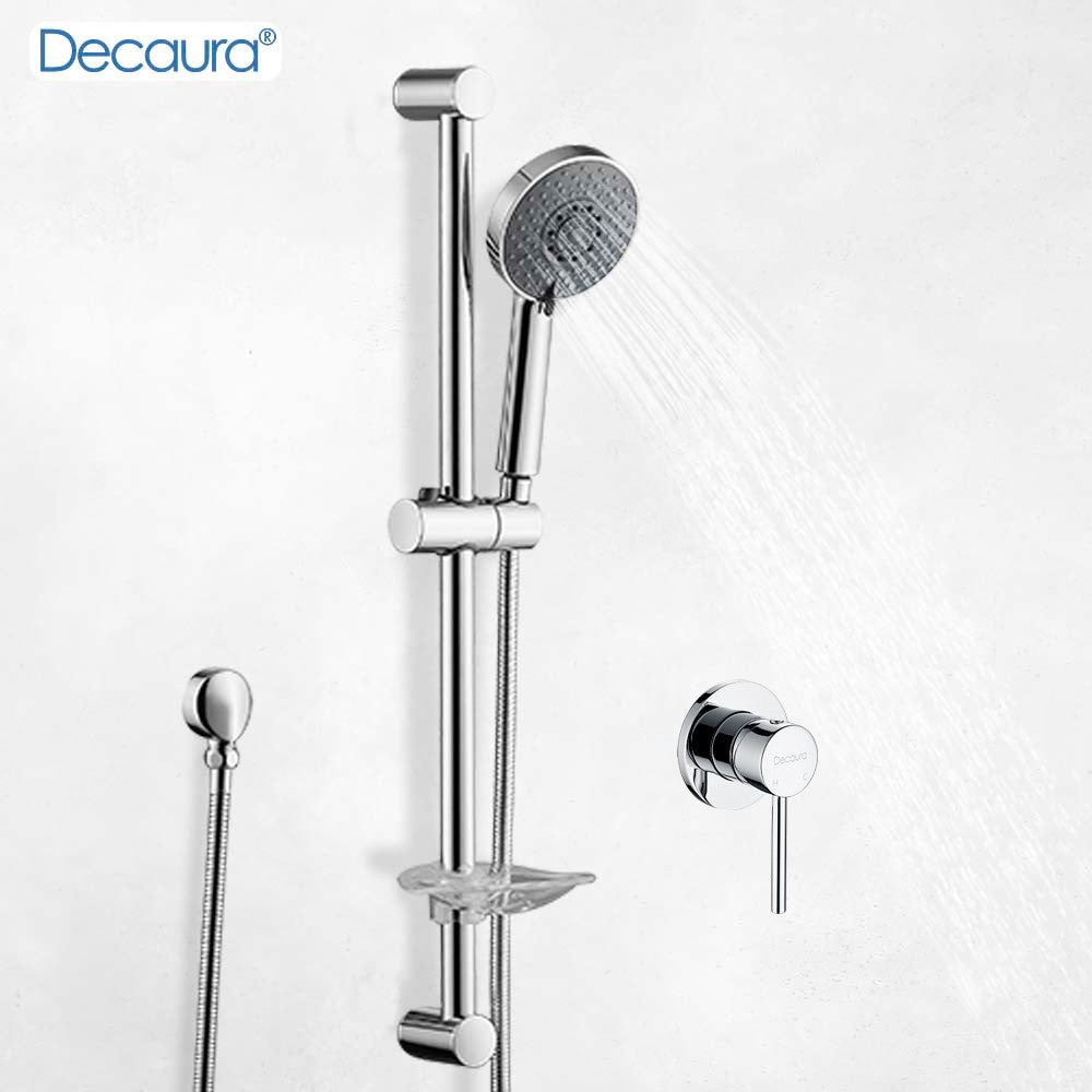 Decaura Hand Held Shower Head On Sliding Rail Set Shower Mixer Tap Wall Tapware