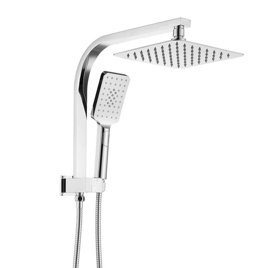 Decaura Shower Head Set 2 in 1 System Gooseneck Arm Chrome Wall Mount Mixer Taps
