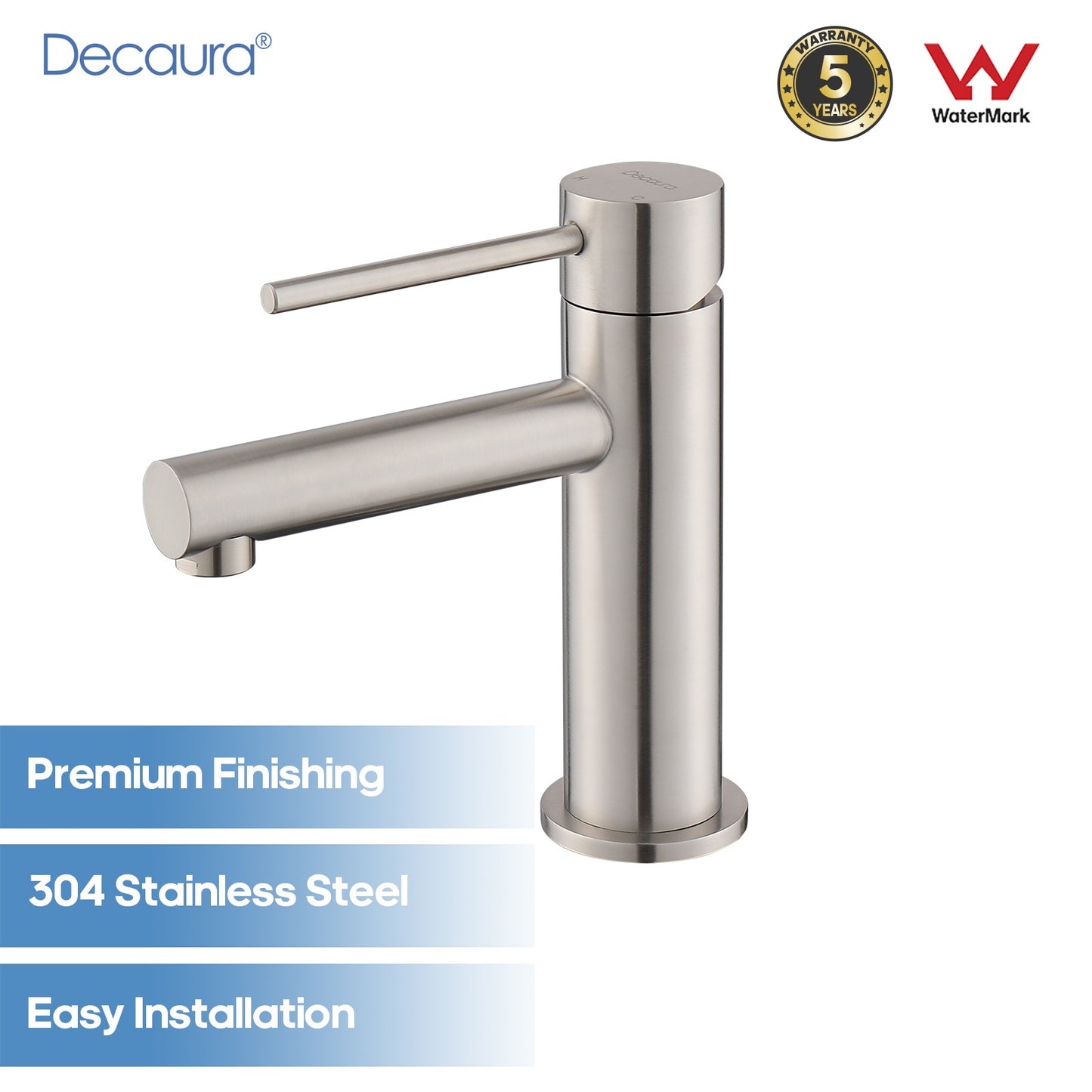 Decaura Bathroom Basin Mixer Tap Vanity Faucet Single Handle Tapware Tall/Small