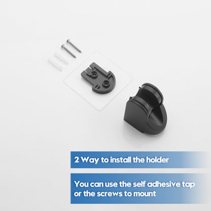 Decaura Hand Held Shower Head Set Black 5-Mode Spray Adheive Holder 1.5m Hose