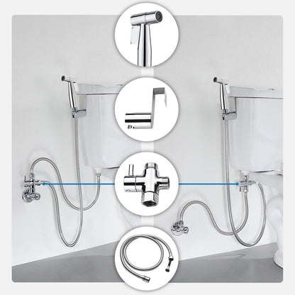 Decaura Bidet Spray Kit Handheld 2-Mode Sprayer Stainless Steel Shattaf Diverter