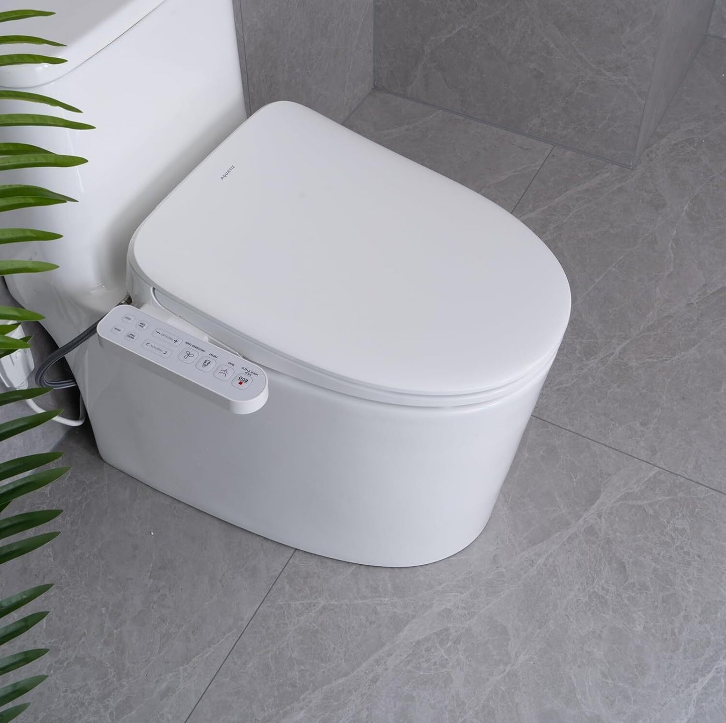 AQUATIZ D-Shape Smart Heated Bidet Toilet Seat AQ1101