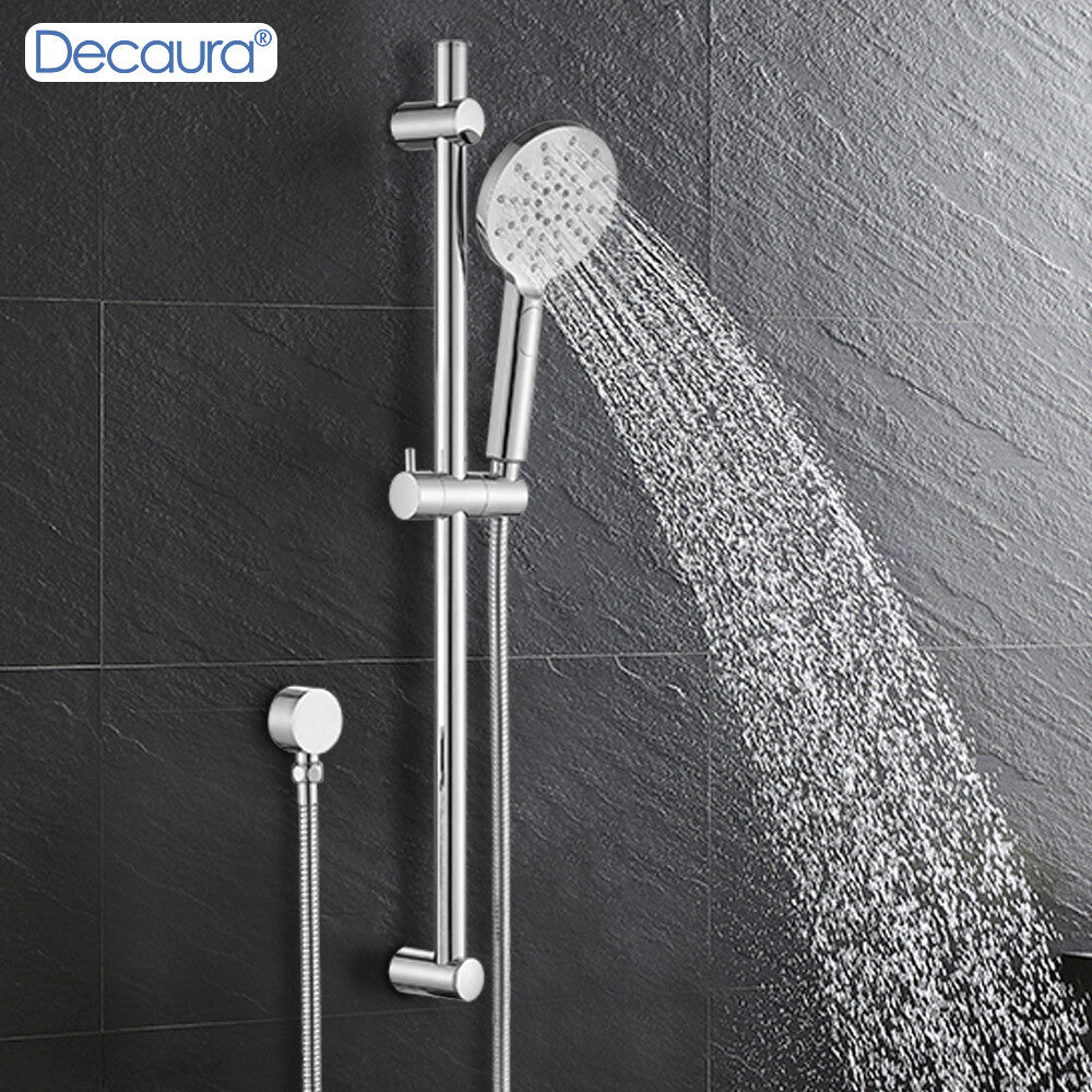 Decaura Hand Held Shower Head on Rail Sliding Bar Wall Mount 3-Mode Spray