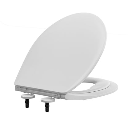 AQUATIZ Round Toilet Seat with Built-in Potty Training Seat, 2-in-1 Family Toile