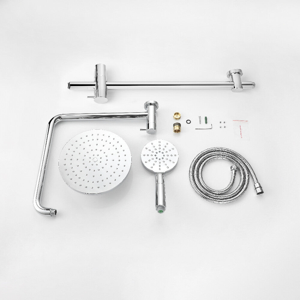 Decaura Shower Head Set Gooseneck Arm Brushed Gold/Black/Chrome Wall Tapware