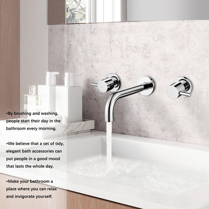 Decaura Bath Spout Laundry Round Chrome Wall Water Spouts Tapware Mixer Taps Set