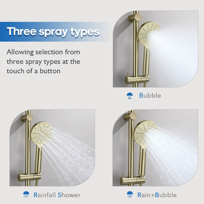 Decaura Hand Held Shower Head On Sliding Rail Set Shower Mixer Tap Wall Tapware