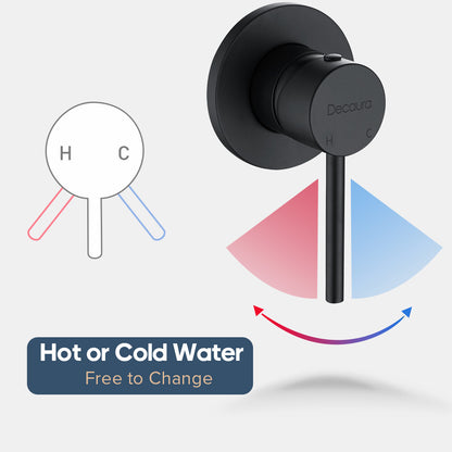 Decaura Basin Taps and Water Spout Set Bath Tub Spouts Outlet Wall Mount Black