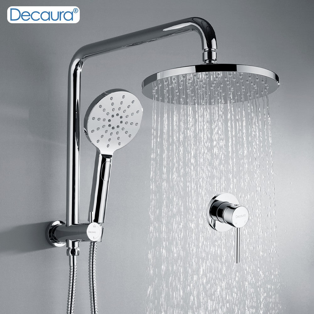 Decaura Shower Head Set 2 in 1 System Gooseneck Arm Wall Tapware Mixer Taps