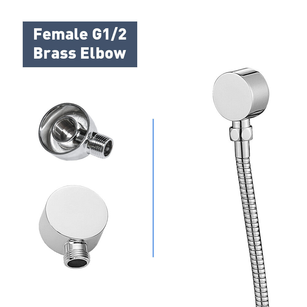 Decaura Chrome Shower Rail Set Hand Held Shower Head Shower Mixer Taps Round