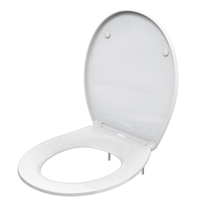 AQUATIZ Night Light Round Toilet Seat with Sound-Activated Sensing Light