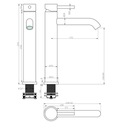 Decaura Bathroom Basin Mixer Tap Vanity Faucet Single Handle Tapware Tall/Small