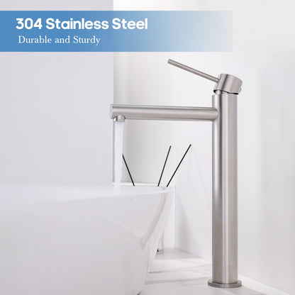 Decaura Bathroom Basin Mixer Tap Stainless Steel Round Chrome/Brushed/Black/Gold