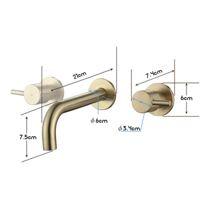 Decaura Bath Spout Wall Water Spout Basin Shower Mixer Taps Tapware Set Bathroom