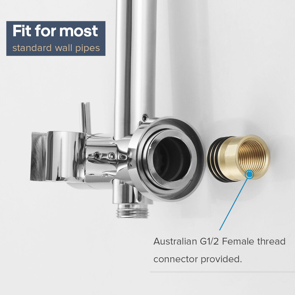 Decaura Shower Head Set 2 in 1 System Gooseneck Arm Wall Tapware Mixer Taps