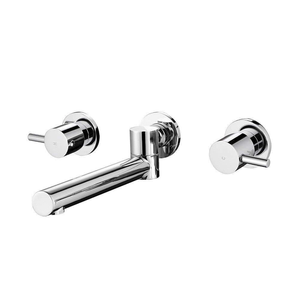 Decaura Swivel Bath Spout and Shower Taps Set Bathtub Wall Mount Chrome/Black